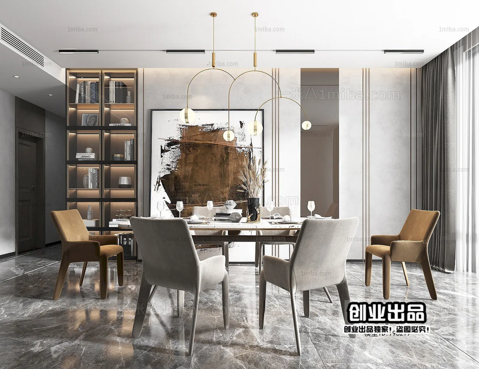 Dining Room – Modern Interior Design – 3D Models – 100