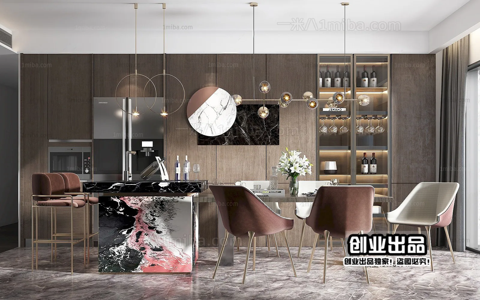 Dining Room – Modern Interior Design – 3D Models – 105