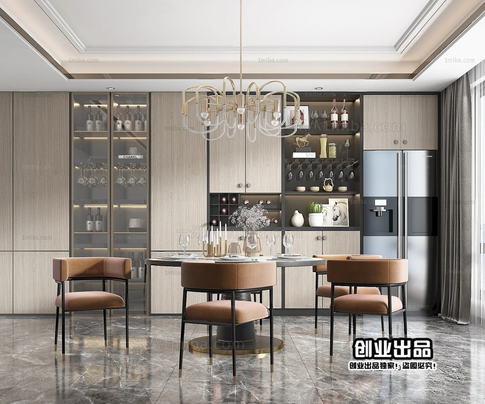 Dining Room – Modern Interior Design – 3D Models – 108