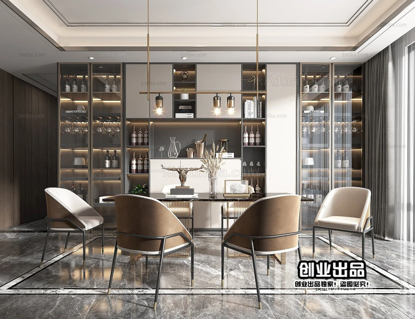 Dining Room – Modern Interior Design – 3D Models – 110
