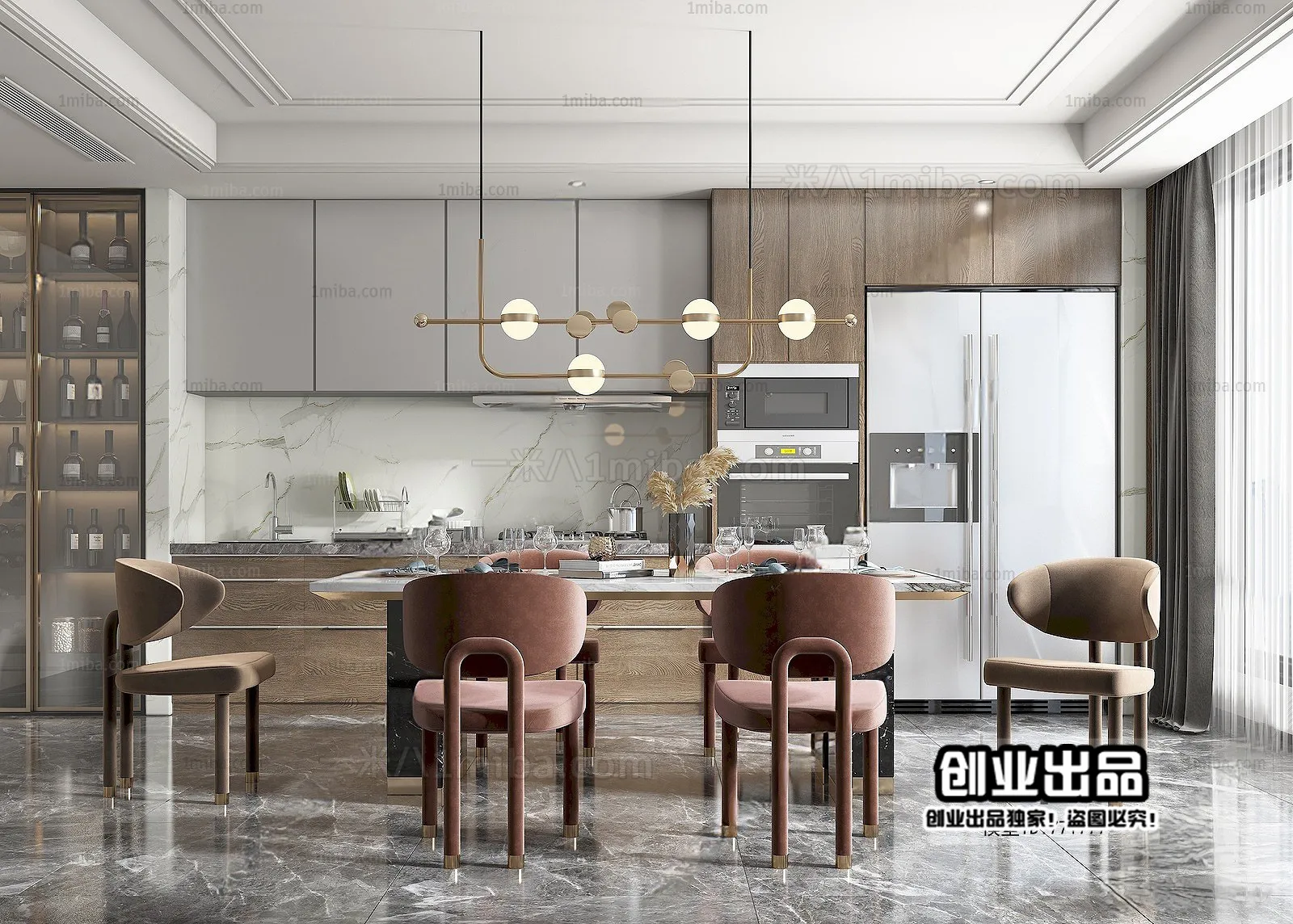 Dining Room – Modern Interior Design – 3D Models – 120