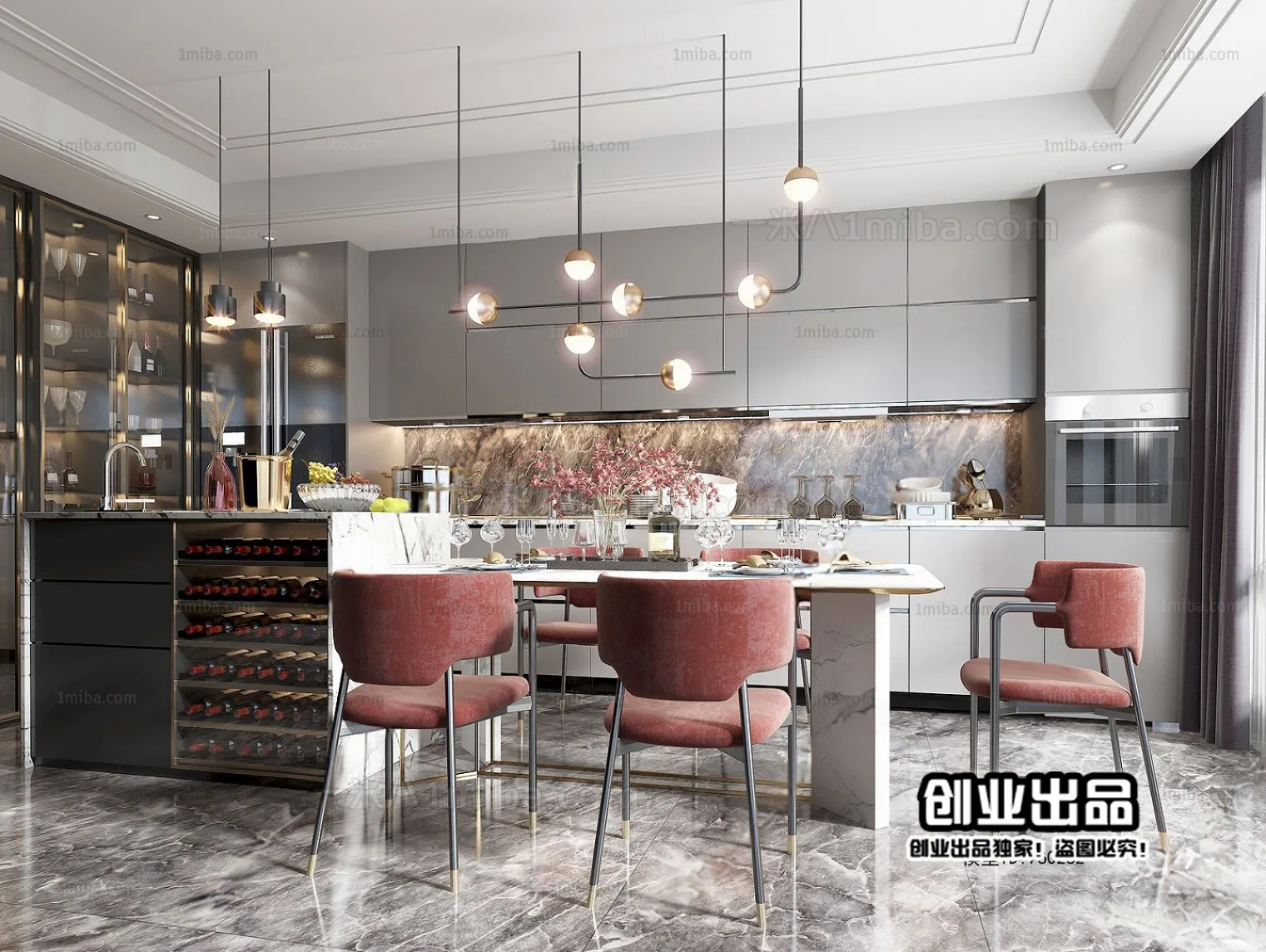 Dining Room – Modern Interior Design – 3D Models – 125