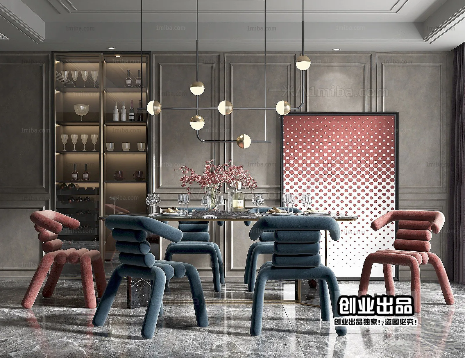 Dining Room – Modern Interior Design – 3D Models – 134