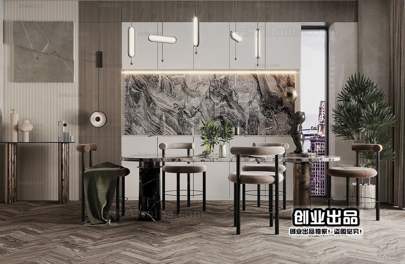 Dining Room – Modern Interior Design – 3D Models – 140