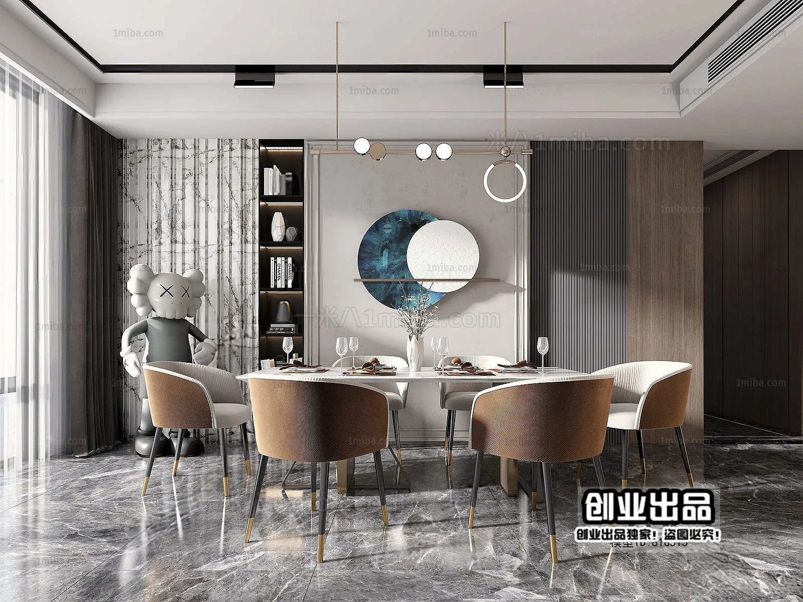 Dining Room – Modern Interior Design – 3D Models – 175