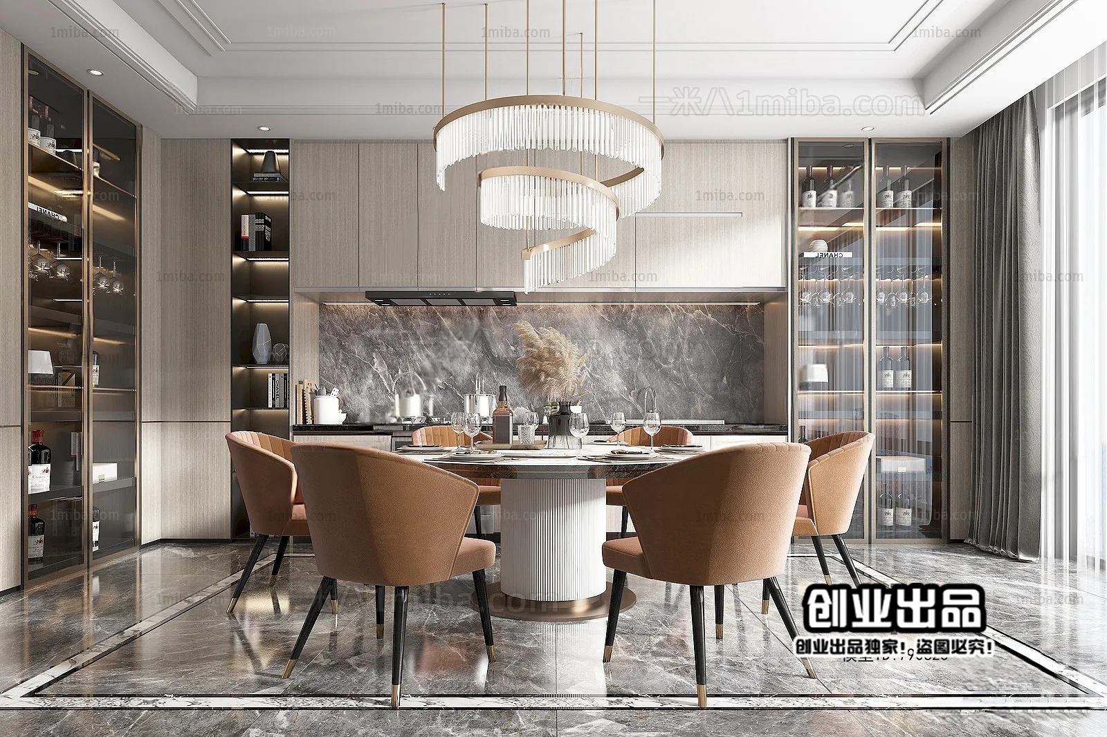 Dining Room – Modern Interior Design – 3D Models – 176