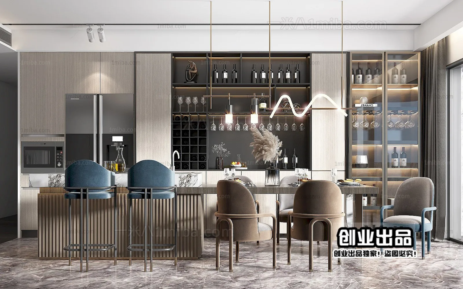 Dining Room – Modern Interior Design – 3D Models – 181