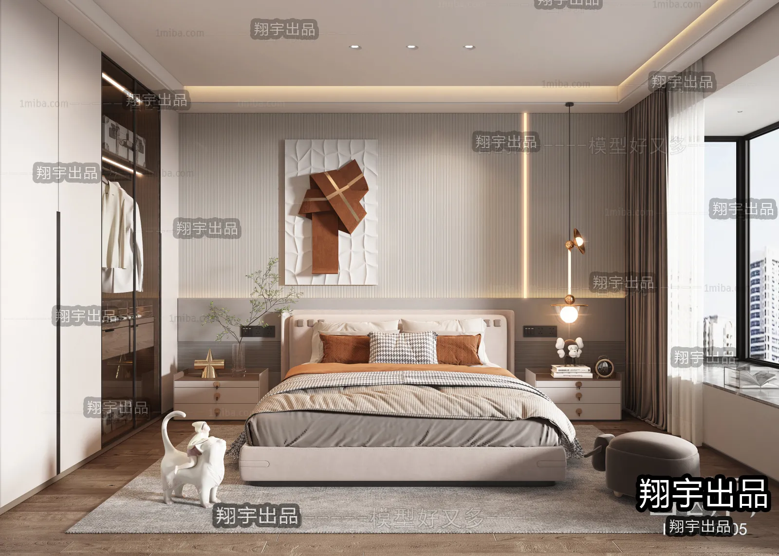 Bedroom – Modern Interior Design – 3D Models – 001