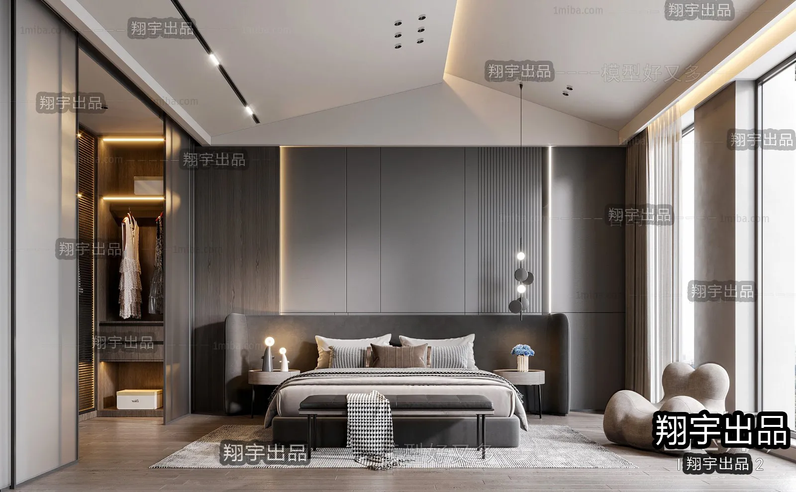 Bedroom – Modern Interior Design – 3D Models – 004