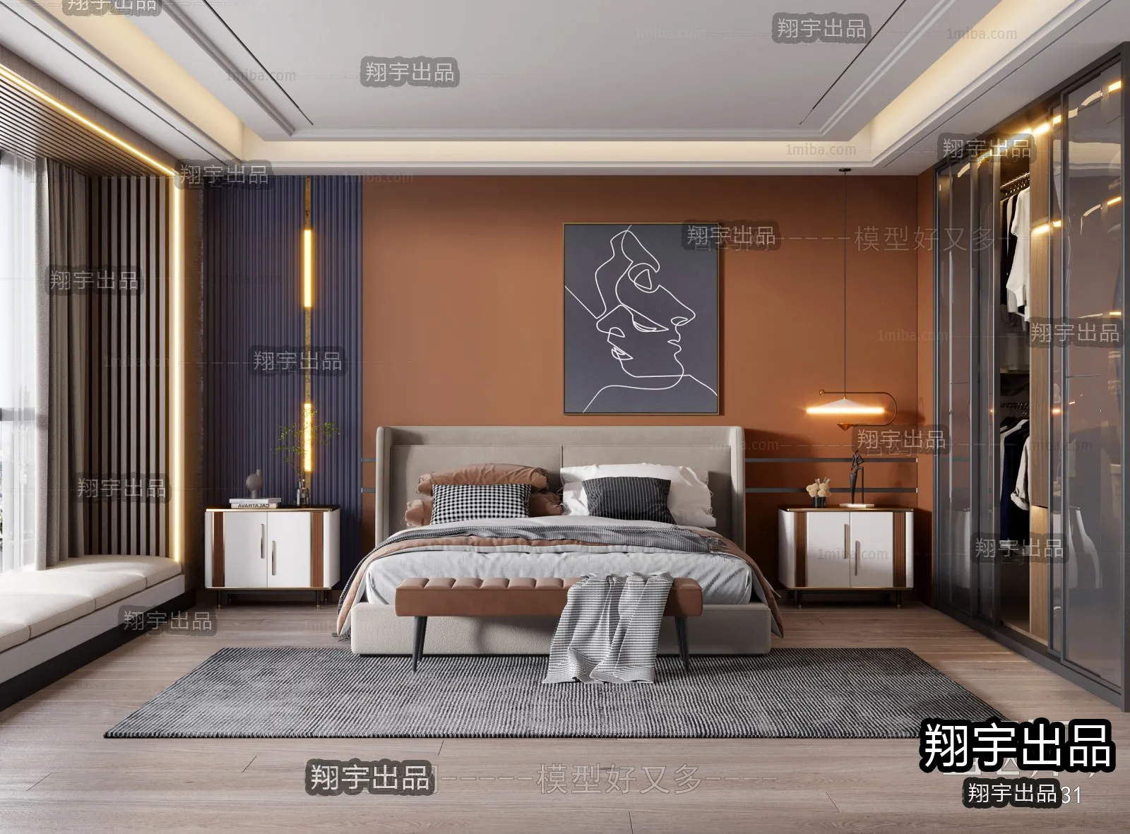 Bedroom – Modern Interior Design – 3D Models – 011