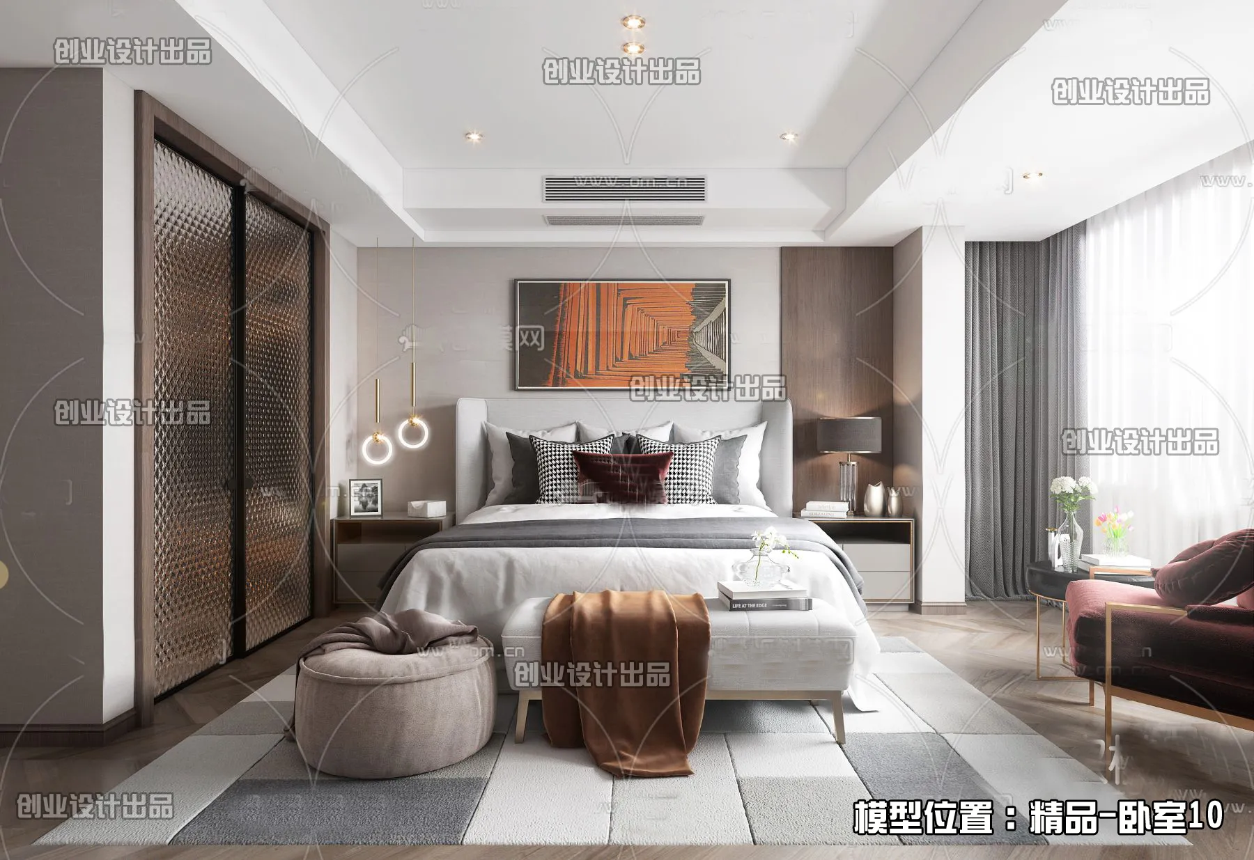 Bedroom – Modern Interior Design – 3D Models – 082