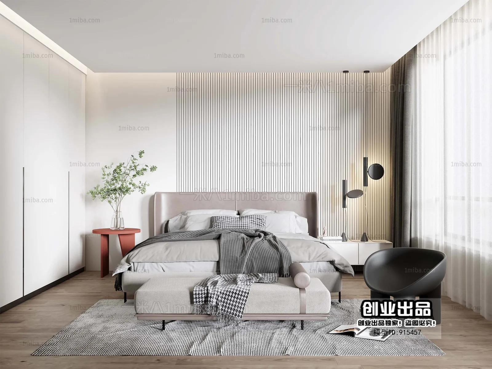 Bedroom – Modern Interior Design – 3D Models – 086