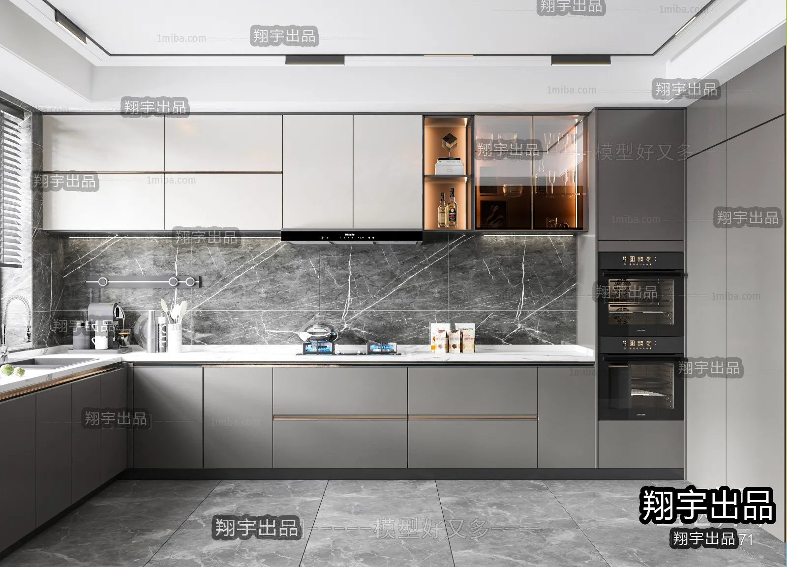 Kitchen – Modern Interior Design – 3D Models – 002