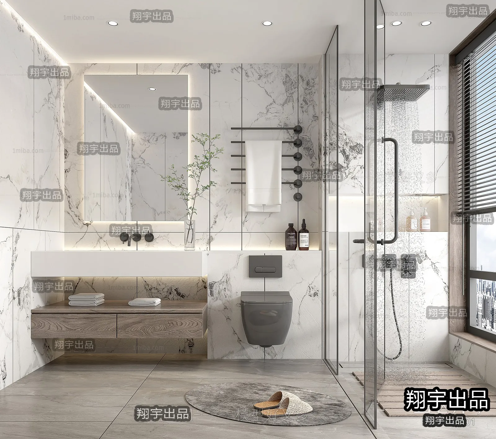 Bathroom – Modern Interior Design – 3D Models – 020