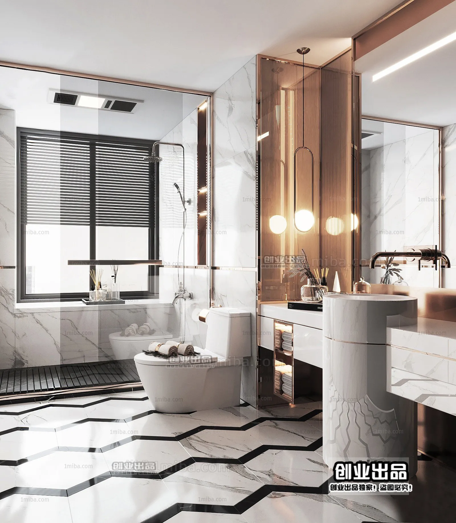 Bathroom – Modern Interior Design – 3D Models – 051