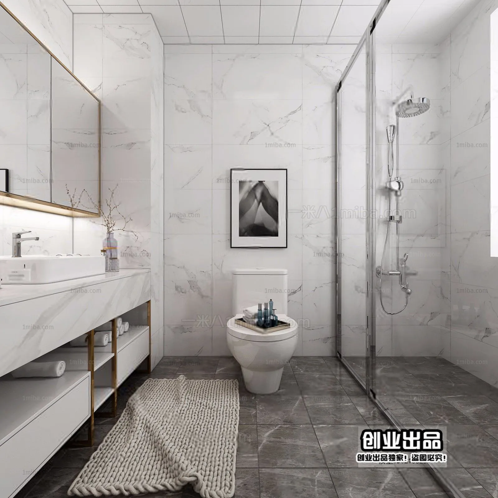 Bathroom – Modern Interior Design – 3D Models – 057