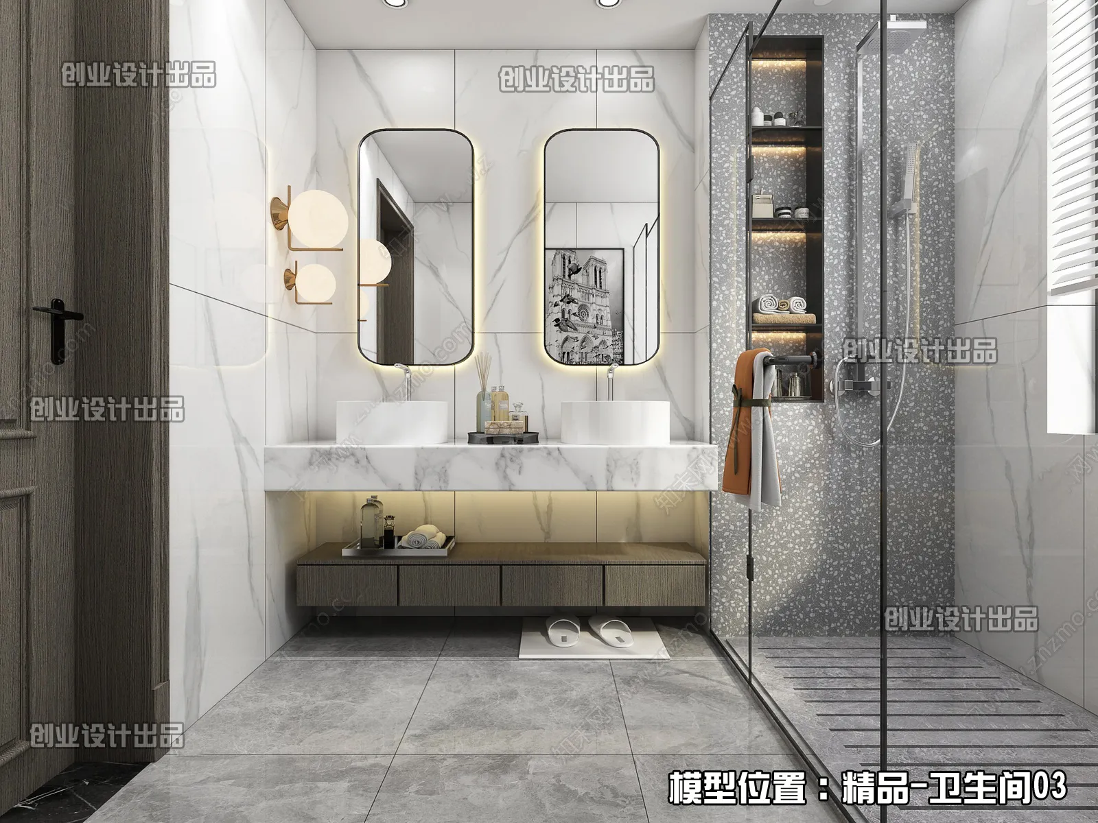 Bathroom – Modern Interior Design – 3D Models – 065