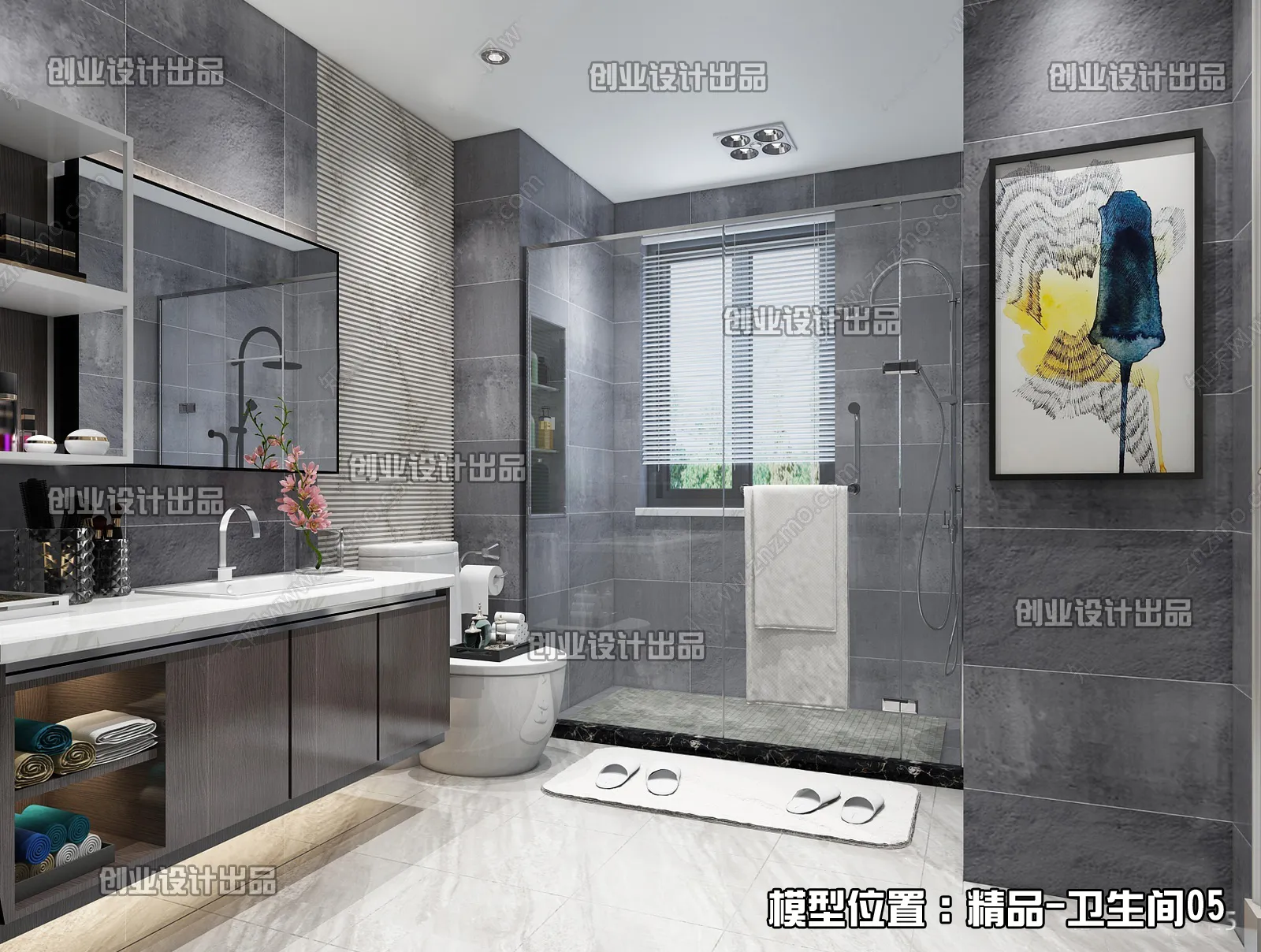 Bathroom – Modern Interior Design – 3D Models – 067