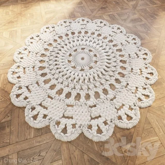 RATTAN – BAMBOO 3DMODELS – 027 – crochet rug