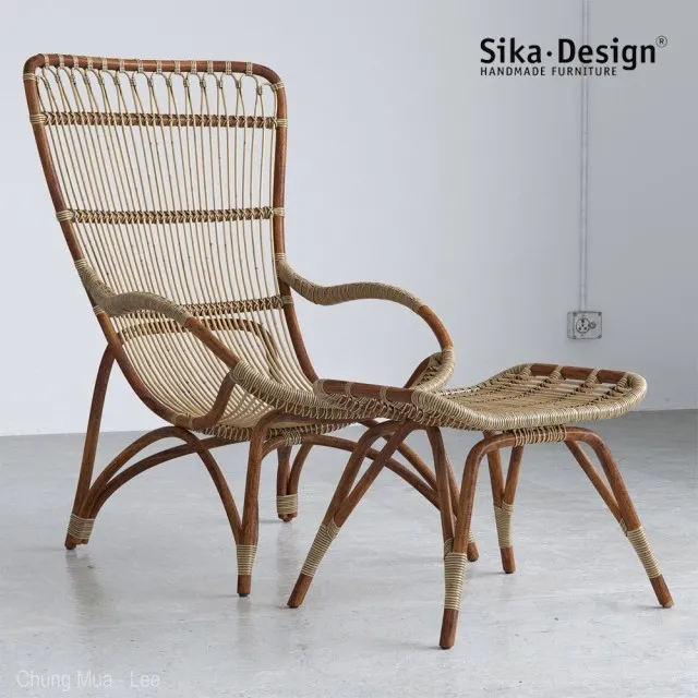RATTAN – BAMBOO 3DMODELS – 034 – Sika Design Monet Chair and Footstool
