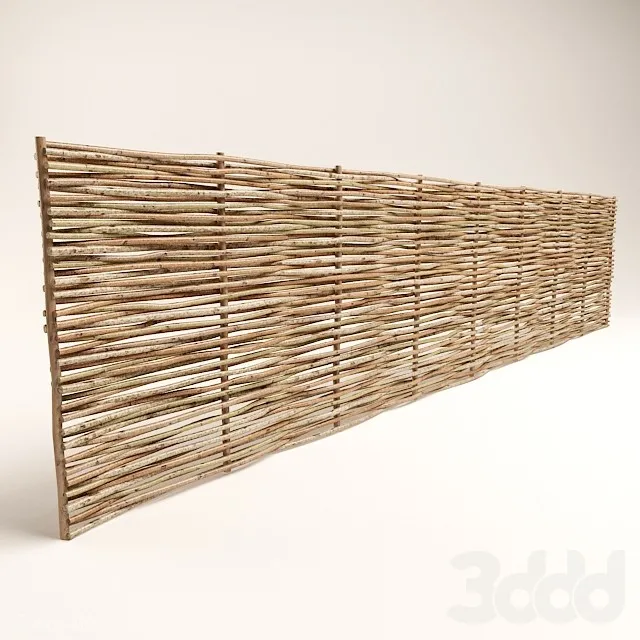 RATTAN – BAMBOO 3DMODELS – 037 – Wicker fence