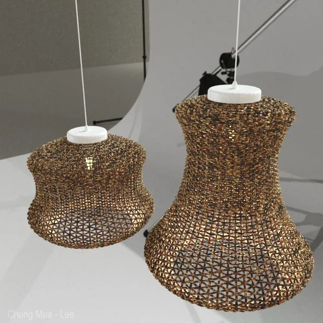 RATTAN – BAMBOO 3DMODELS – 040 – Woven lamp