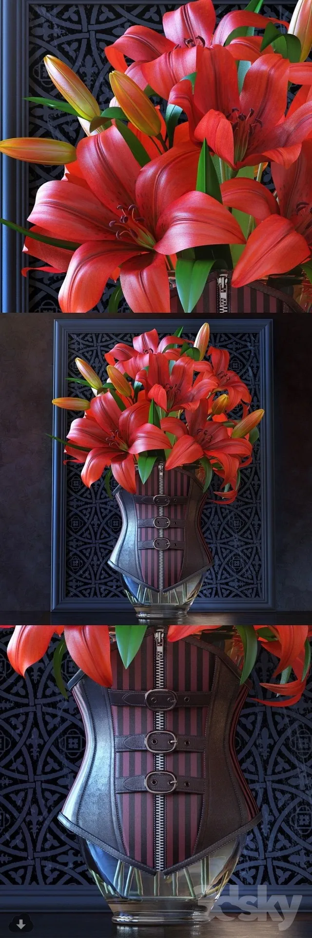 FLOWER – 3DMODEL – VASE – 527