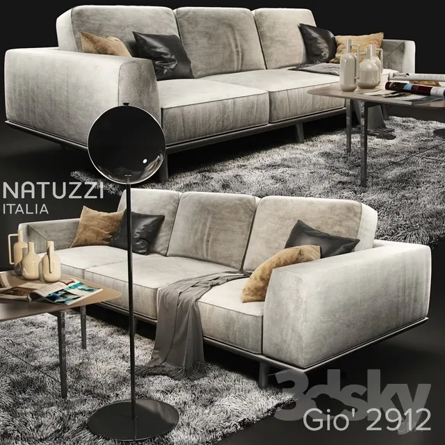 Sofa natuzzi Gio 2912 3DS Max - thumbnail 3