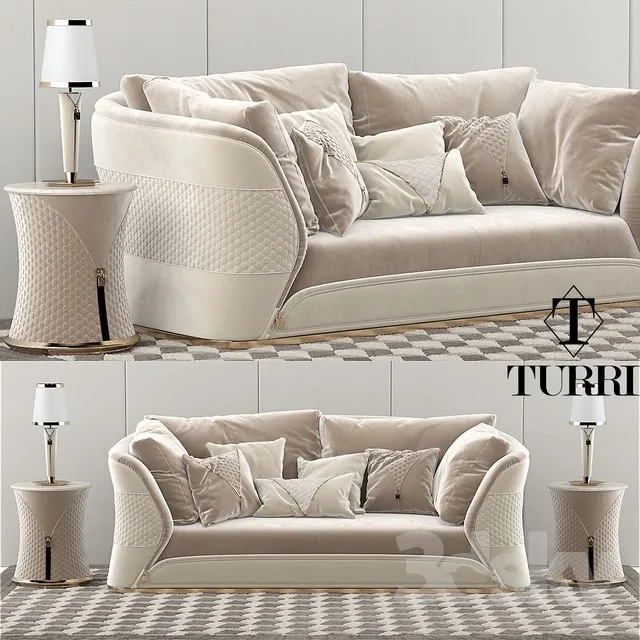 Turri Vogue sofa set 3DS Max - thumbnail 3