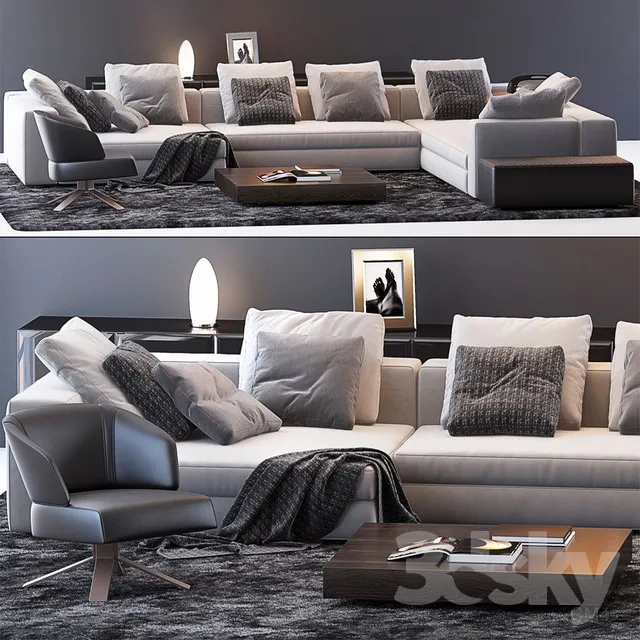 MINOTTI SET 15 3DS Max - thumbnail 3