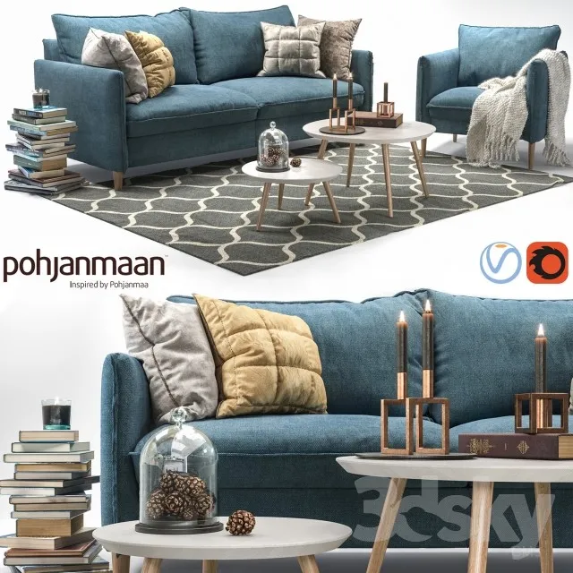 Chic Sofa and Armchair 3DS Max - thumbnail 3
