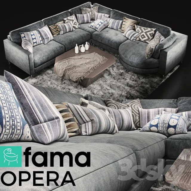 Sofa Fama Opera 3DS Max - thumbnail 3