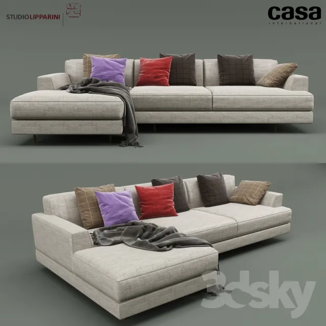 Casa Intl Cordovado Corner Sofa 3DS Max - thumbnail 3