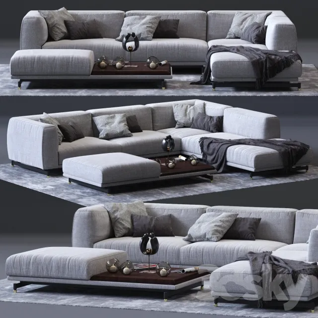 DITRE ITALIA St. Germain Corner Sofa 01 3DS Max - thumbnail 3