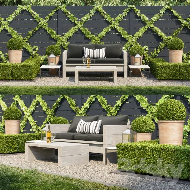 Garden seating area 3DS Max - thumbnail 3