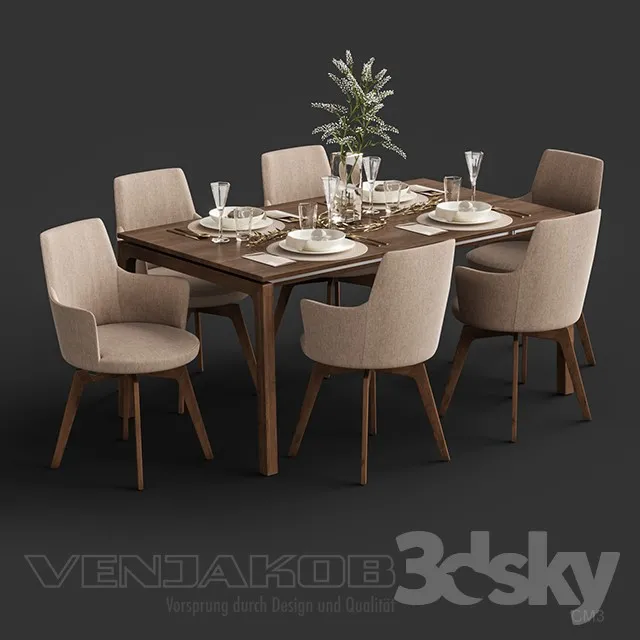 FURNITURE – TABLE AND CHAIRS 3D MODELS – 117