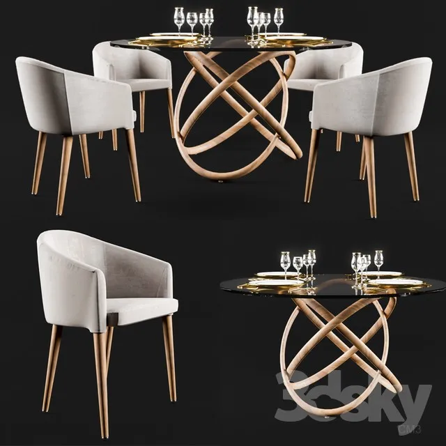 FURNITURE – TABLE AND CHAIRS 3D MODELS – 119