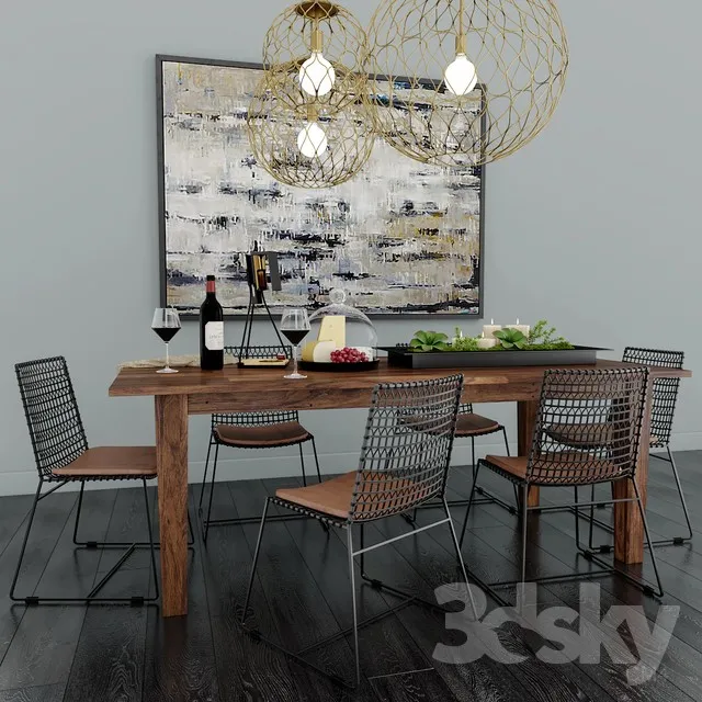FURNITURE – TABLE AND CHAIRS 3D MODELS – 188