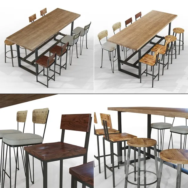 FURNITURE – TABLE AND CHAIRS 3D MODELS – 190