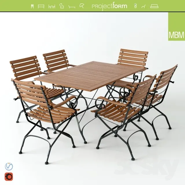 FURNITURE – TABLE AND CHAIRS 3D MODELS – 020