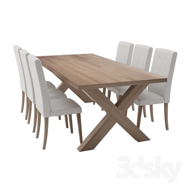 FURNITURE – TABLE AND CHAIRS 3D MODELS – 196