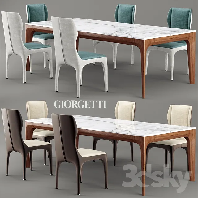 FURNITURE – TABLE AND CHAIRS 3D MODELS – 211