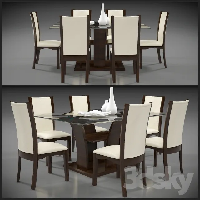 FURNITURE – TABLE AND CHAIRS 3D MODELS – 214