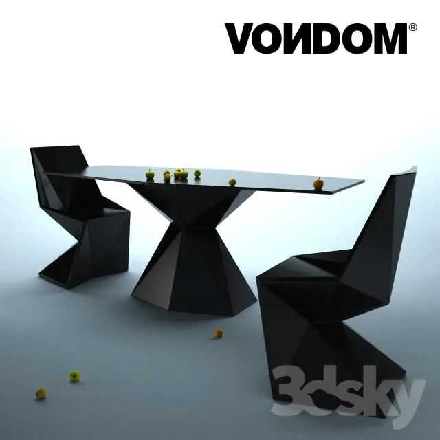 FURNITURE – TABLE AND CHAIRS 3D MODELS – 224