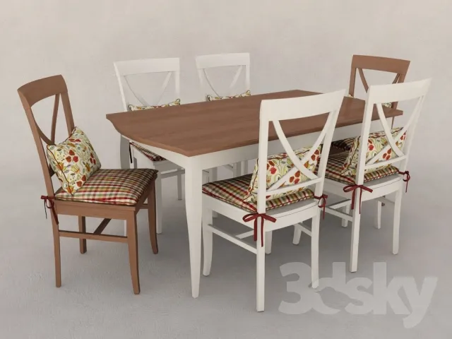 FURNITURE – TABLE AND CHAIRS 3D MODELS – 235