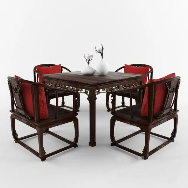 FURNITURE – TABLE AND CHAIRS 3D MODELS – 247