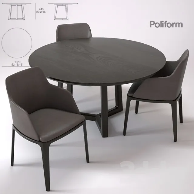 FURNITURE – TABLE AND CHAIRS 3D MODELS – 249