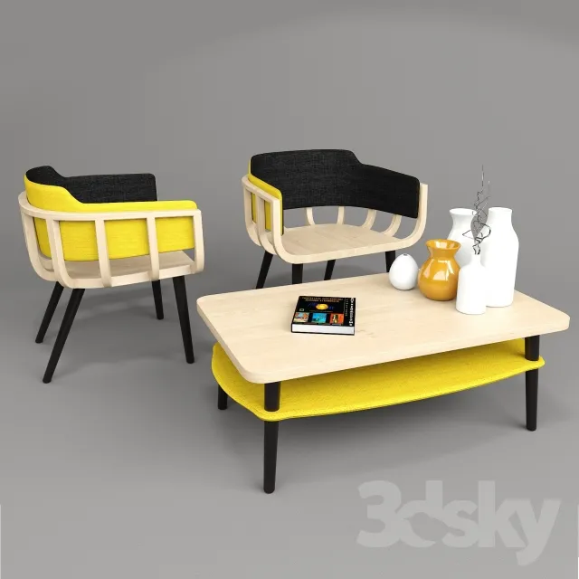 FURNITURE – TABLE AND CHAIRS 3D MODELS – 272