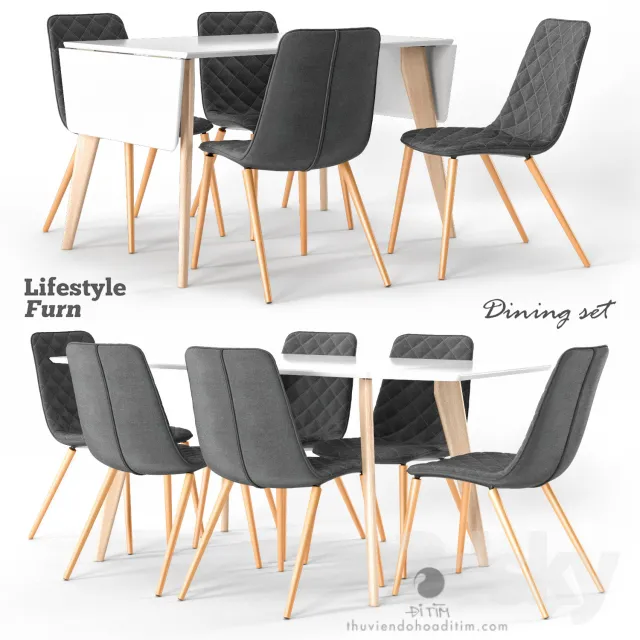 FURNITURE – TABLE AND CHAIRS 3D MODELS – 289