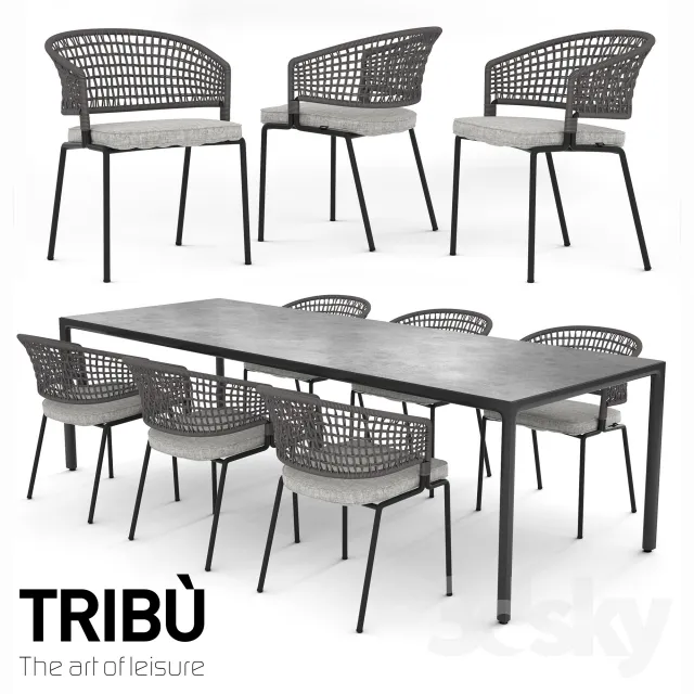 FURNITURE – TABLE AND CHAIRS 3D MODELS – 292